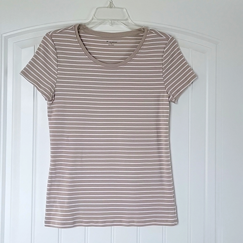 Tan and white striped Tee